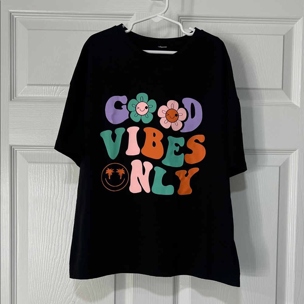 Kids Black 'Good Vibes Only' Graphic T-Shirt